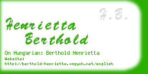 henrietta berthold business card